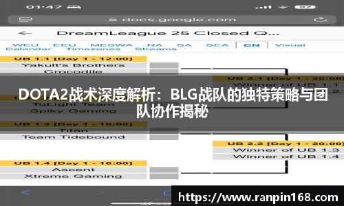 DOTA2战术深度解析：BLG战队的独特策略与团队协作揭秘