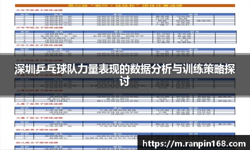 深圳乒乓球队力量表现的数据分析与训练策略探讨